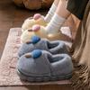 Cotton slippers women's autumn and winter 2025 new cartoon small mushroom indoor home velvet thick-soled super warm cotton shoes women