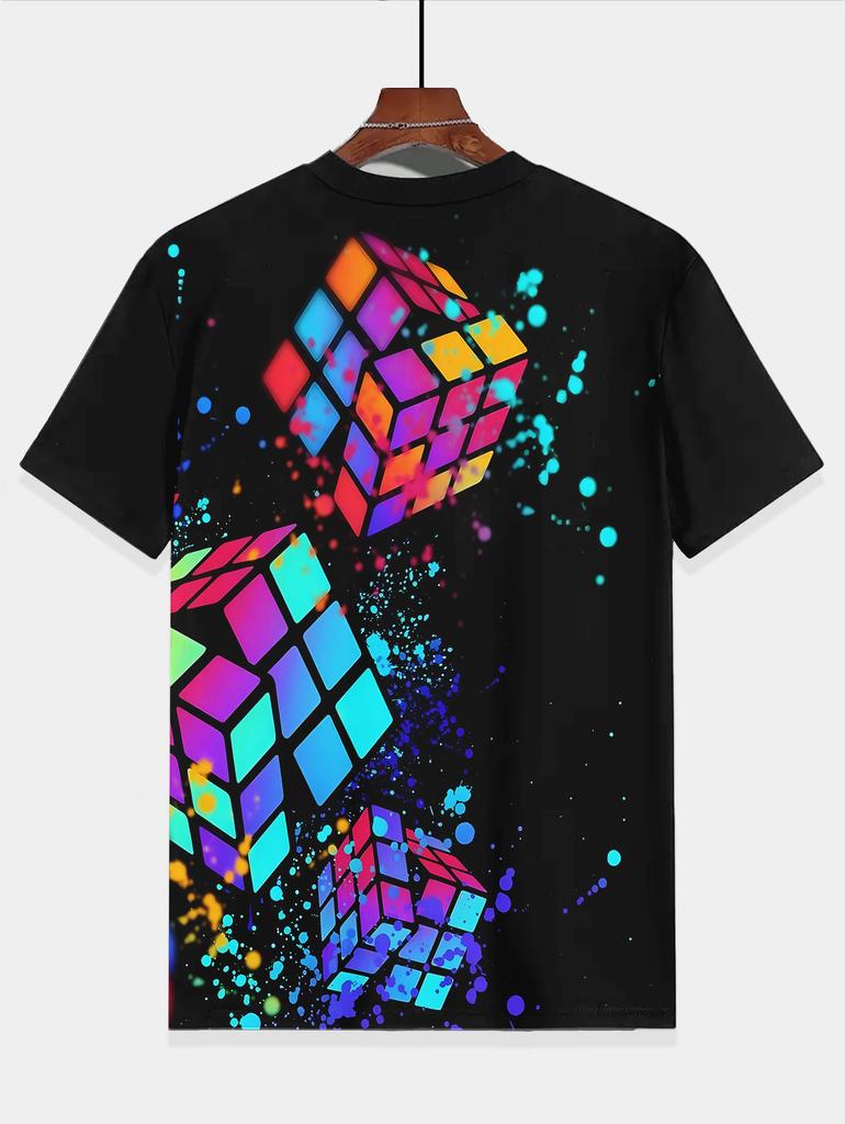 Children's T-shirt Top Clothes for Children Rubik's Cube T-shirty Kids Spring Clothes Children's Boy's Clothing Tops Shirts