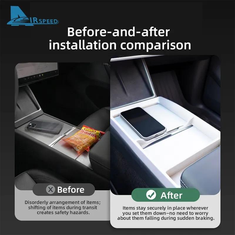 TPE Center Console Armrest Box for Tesla Model Y YL Juniper 2025 2026 2027-Up Model 3 Highland 2024-UP Organizer Storage Tray