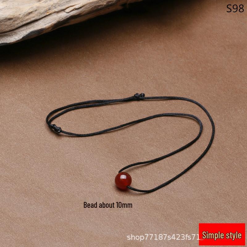 Trendy Red Agate Necklace & Couple Bracelet Set