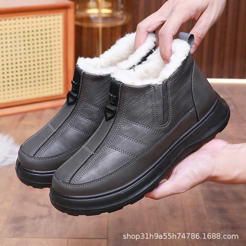 2025 Winter Neue Herren Baumwollschuhe Wasserdicht Rutschfest Baumwolle Wolle Warm Baumwollstiefel mit Dickem Samt Schneestiefel39-44