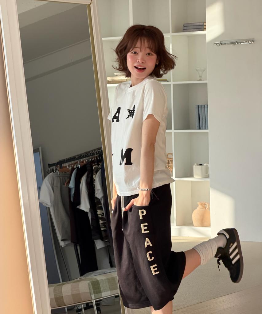 AMOU Am Star Half T-Shirts White
