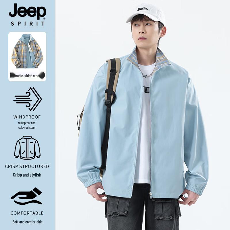 JEEP SPIRIT Men s Reversible Windproof Plaid Jacket XL