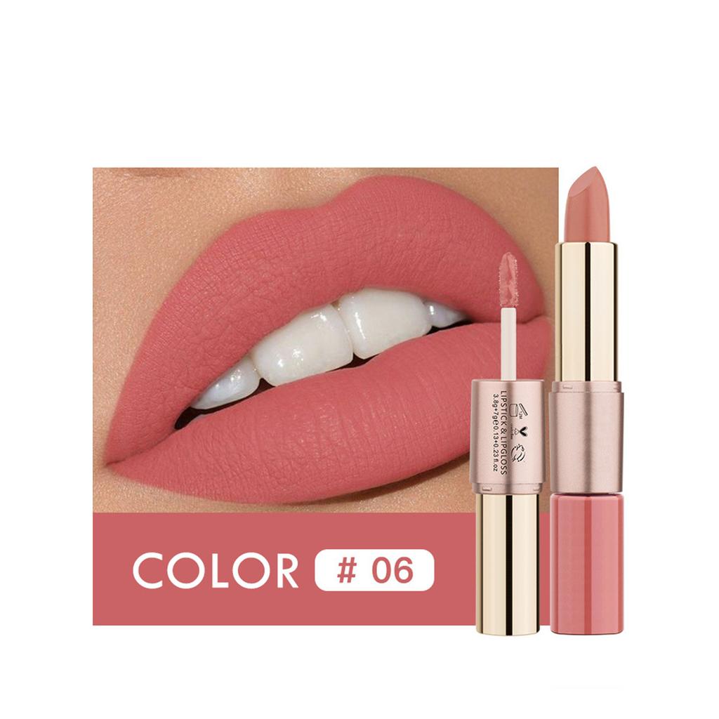 2-in-1 Lipstick & Gloss Hybrid with Matte Finish | All-Day Festival Makeup for Casual, Work & Celebration