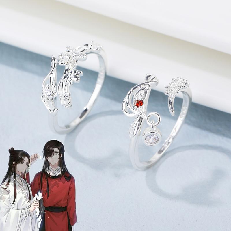 Anime Tian Guan Ci Fu Ring Heaven Official’S Blessing Hua Cheng Xie Lian Adjustable Unisex Couple Rings Jewelry Accessories Gift