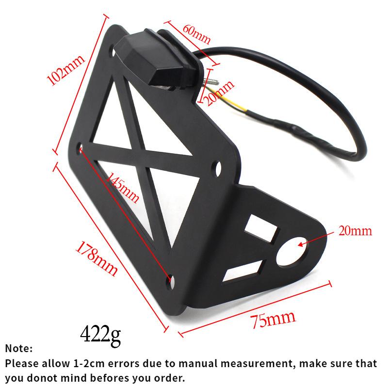 

Universal Side Mount Motorcycle Registration License Plate Holder Bracket With LED Light For Harley Sportster Honda Cafe Racer чёрный