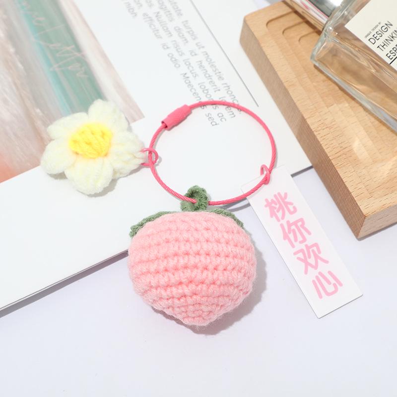 Peach Pendant Keychain - Cute Gift for Couples and Students