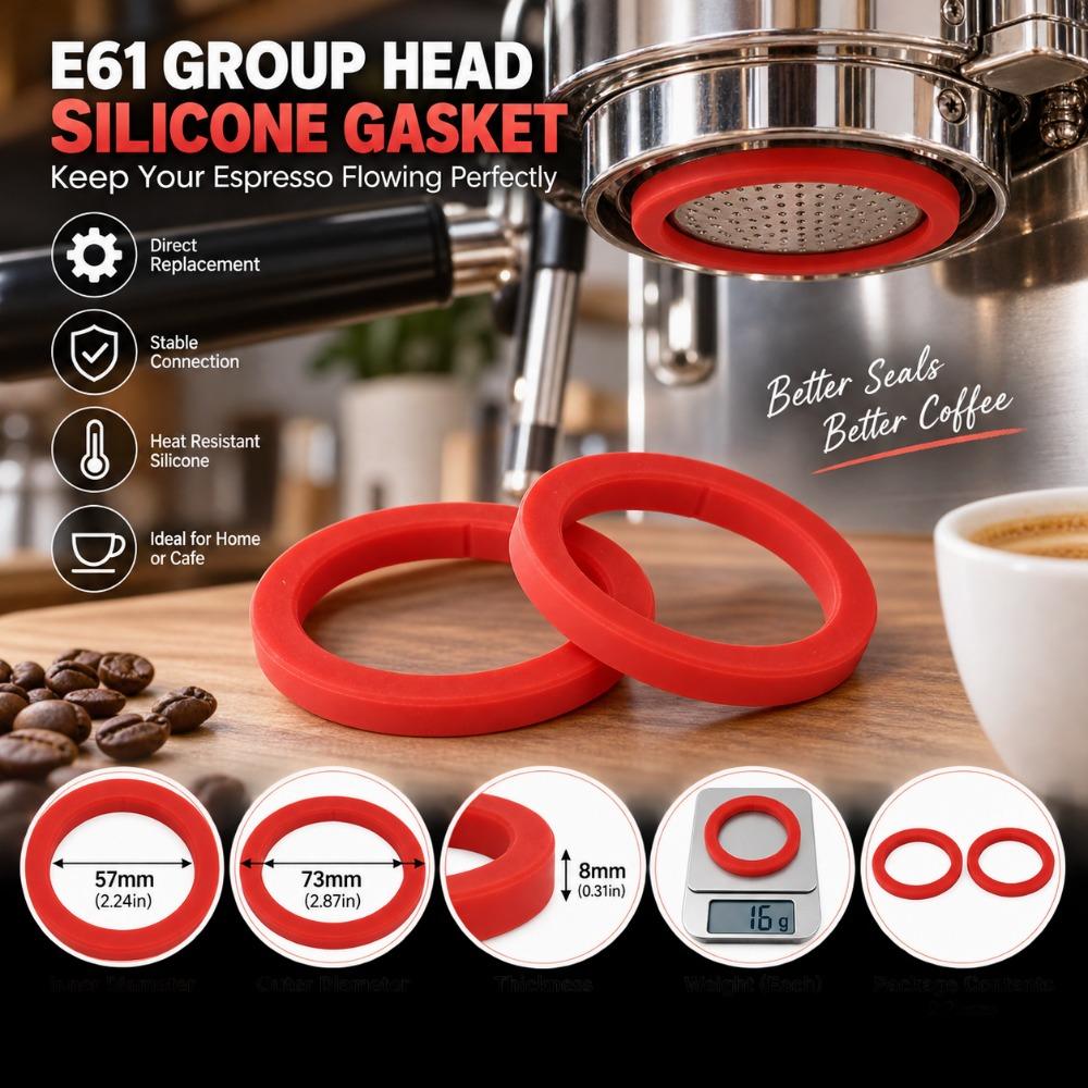 2PCS Compatible Coffee Machine Gasket Silicone Silicone O Ring for E61 Kitchen Appliance
