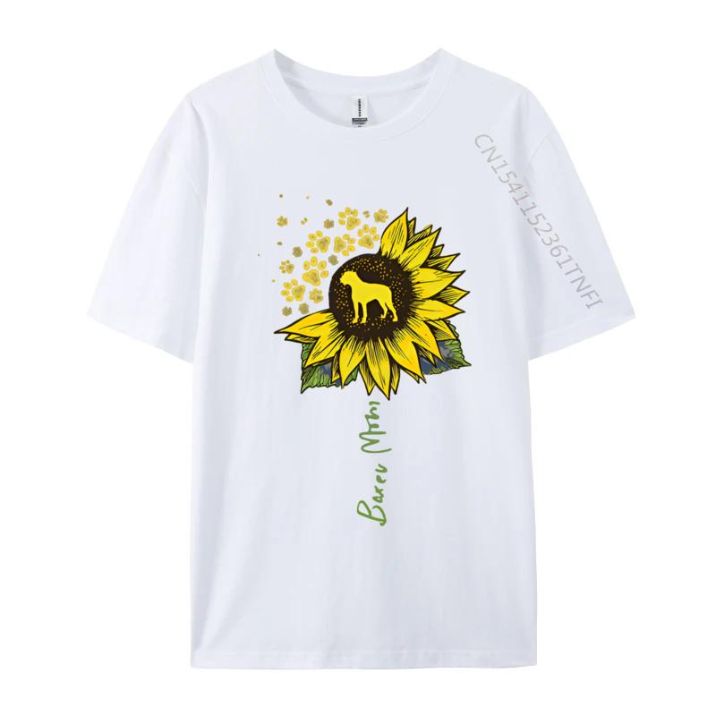 Printed On T Shirts Boxer Mom Sunflower Boxer Dog Dog Mom Tshirts Cotton Male Tops Shirts Sports T Shirt Men S