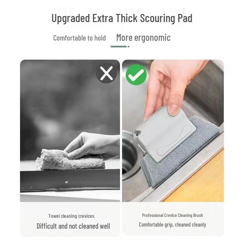 Window and Door Groove Cleaning Brush with Sponge