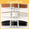 Fashion Waterdiamond Embellished Alloy Belt For Women With Classic Buckle For Dress And Jeans