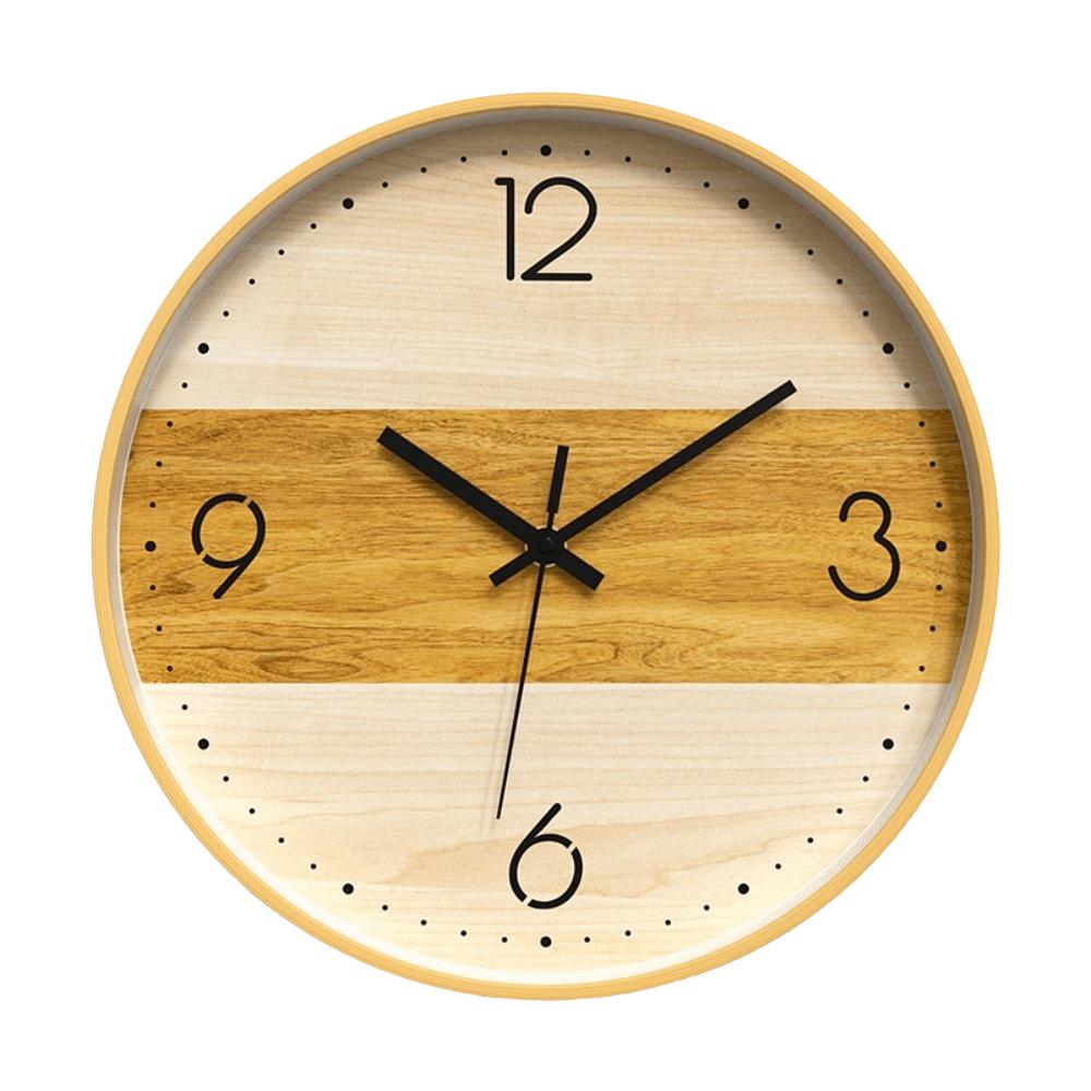 12 Inch Teaching Kids Wall Clock Silent Quartz Wall Clock Minimalist Wooden Wall Clock Office