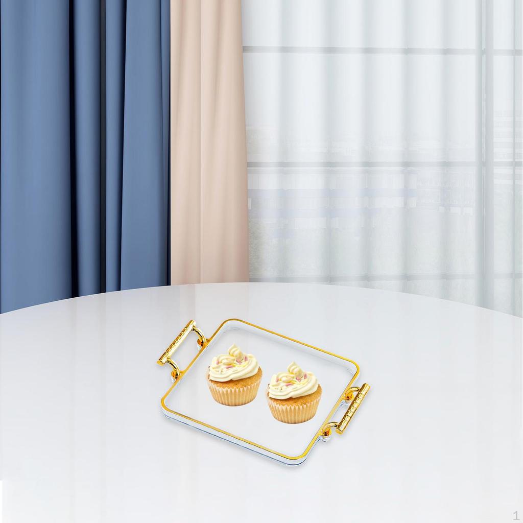 Countertop Organizer Rectangular with Handles,Cosmetic Storage Tray, Coffee Cup Serving Tray for