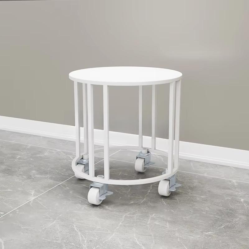 Modern Iron Floor Standing Flower Stand Movable Pot Rack with Wheels Versatile Indoor Plant Stand Decorative