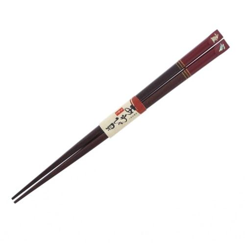 Ishida Japanese Chopsticks, Shell Craft, Abalone, Rabbit Design, Natural Wood, Lacquered, 20.5cm, Vermilion, 11172-0