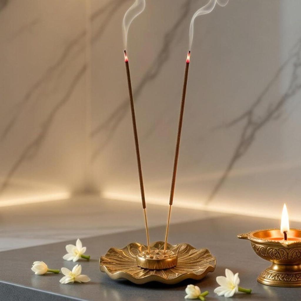 BEHOMA Incense Holder for Home Temple & Pooja Room | Agarbatti Stand | Handcrafted Ash Catcher |