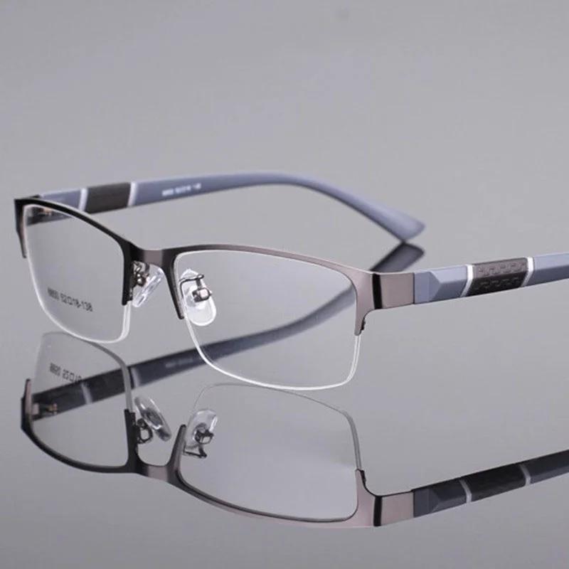 Trend Reading Glasses Myopia Glasses for Men and Women High Quality Half Frame Diopters 0 To -0.6 Business Office Men Eyewear