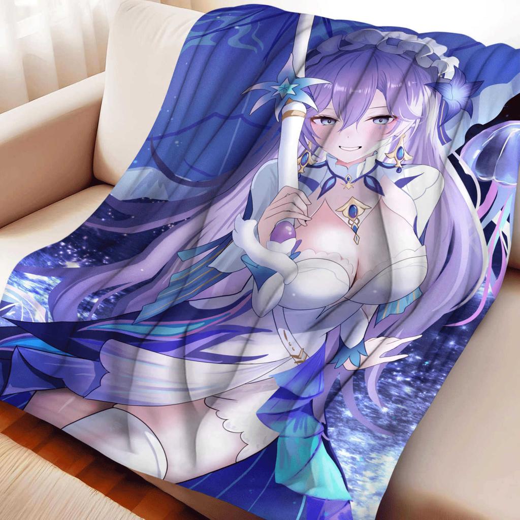 Cute Cartoon Girl Firefly Soft Flannel Blanket Cover Warmth Soft Anime Blanket Multifunctional Decor Home Universal Blankets