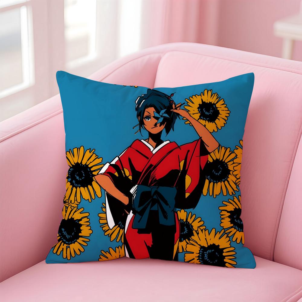 Anime SSamurai CChamploo Cushion Cover Pillowcase Short Plush Invisible zipper Room Sofa Cushion Cover