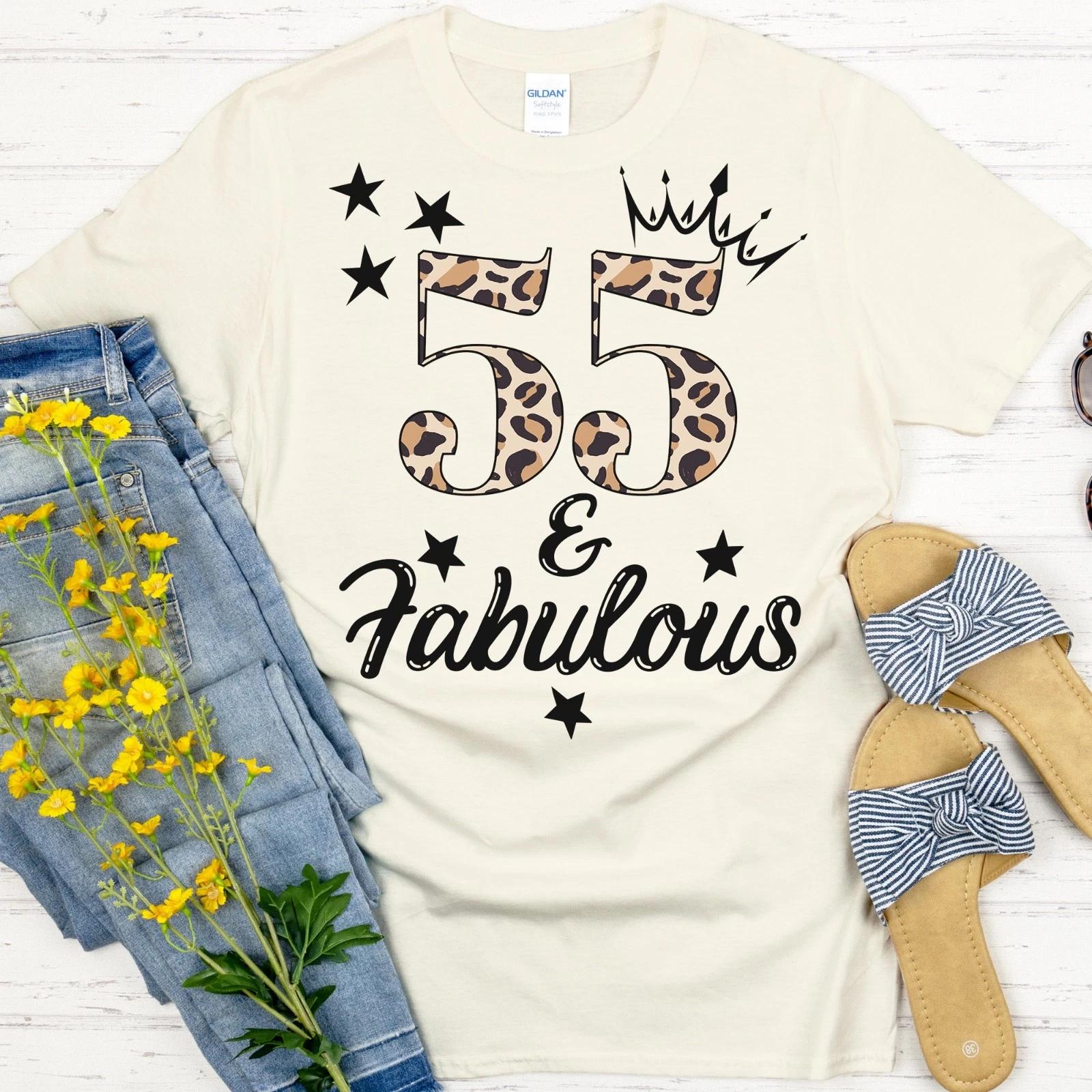 55 & Fabulous Short-Sleeve T-Shirt, 55th Birthday Tee 3XL