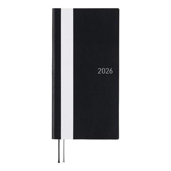 Hobonichi Techo 2026 Weeks White Line Black January Start Weekly Planner Left Slim Vertical