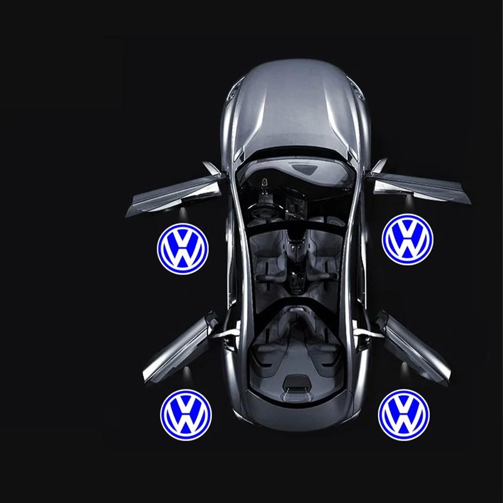 JQTYB1 2PCs LED Welcome Projector Light Door Lamp For VW Golf 5 6 7 7N Touran CC Passat Magotan B6 B7 B8 Tiguan GTI Car Styling.