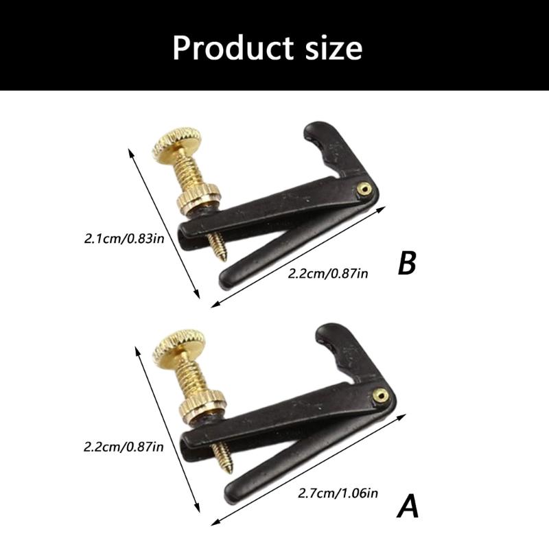 4PCS Stable Violin String Tuner with Universal Fit String Adjuster for 3/4 4/4 1/4 1/2 Instruments Made of Strong Metal