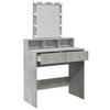 Makeup Table with LED Lighting Concrete Grey 80 x 41 x 144.5 cm