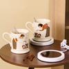 Bai Zi En Creative Ceramic Mug Gift Set with Lid and Coaster