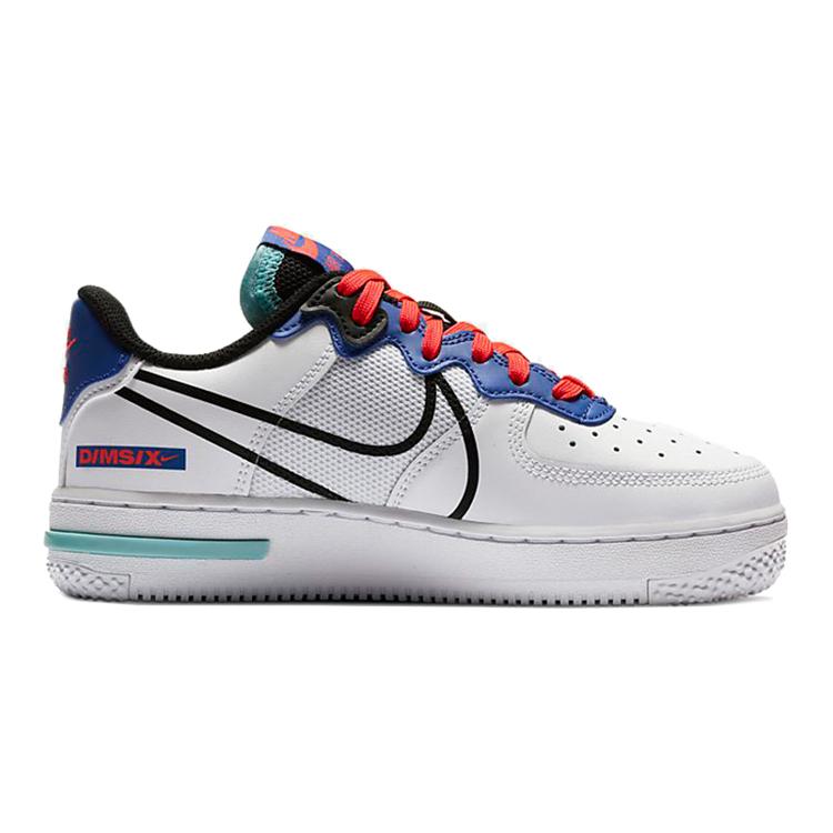New Nike Air Force 1 React White Astronomy Blue Laser Crimson GS CD6960-101
