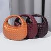 Geflochtene Damen Umhängetasche Mode Einfarbige Mini-Handtasche Hobo-Tasche Beutel Umhängetasche