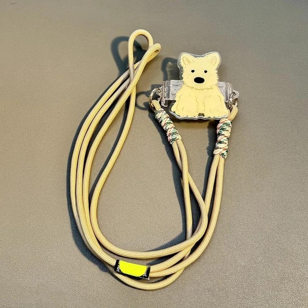 Cartoon Dog Rabbit Phone Crossbody Chain Stand Back Clip Holder Detachable Neck Strap Hanging Rope Adjustable