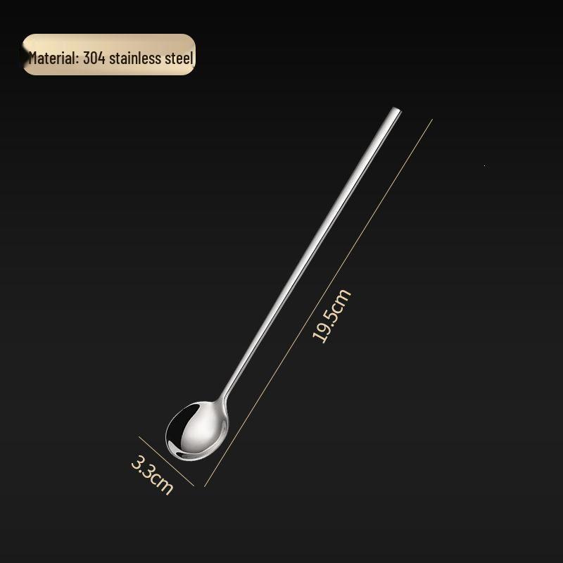 304 Stainless Steel Long Handle Stirring Spoon - Ideal for Ice, Coffee, Milk Tea, Honey, and Seasoning.