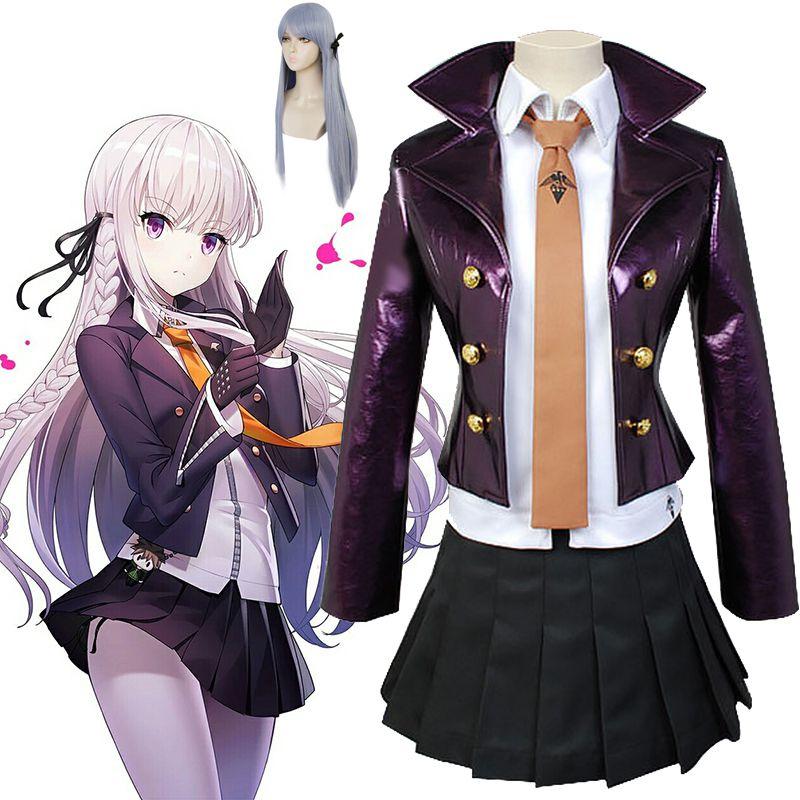Danganronpa Kyoko Danganronpa Kirigiri Cosplay Costume Dress Set Gloves With