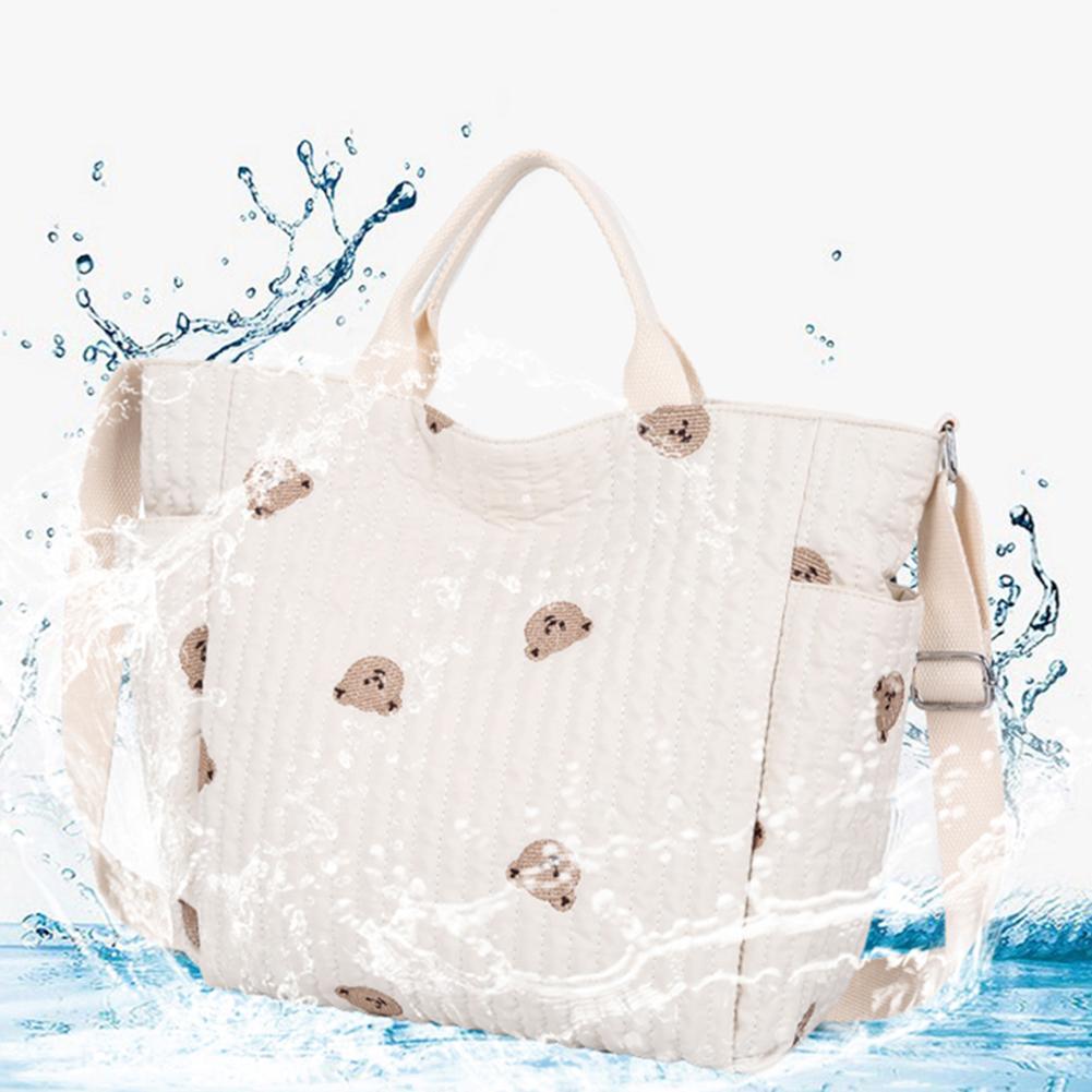Women Cute Shoulder Bag Large Capacity Baby Diaper Crossbody Bag Adjustable Strap Cartoon Baby Nappy Bag Ladies Travel Handbag