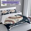 3PC Custom Name Baseball Star Legacy Bedding Set Duvet Cover Closure Includes 1 Duvet Cover & 2 Pillowcases for Bedroom