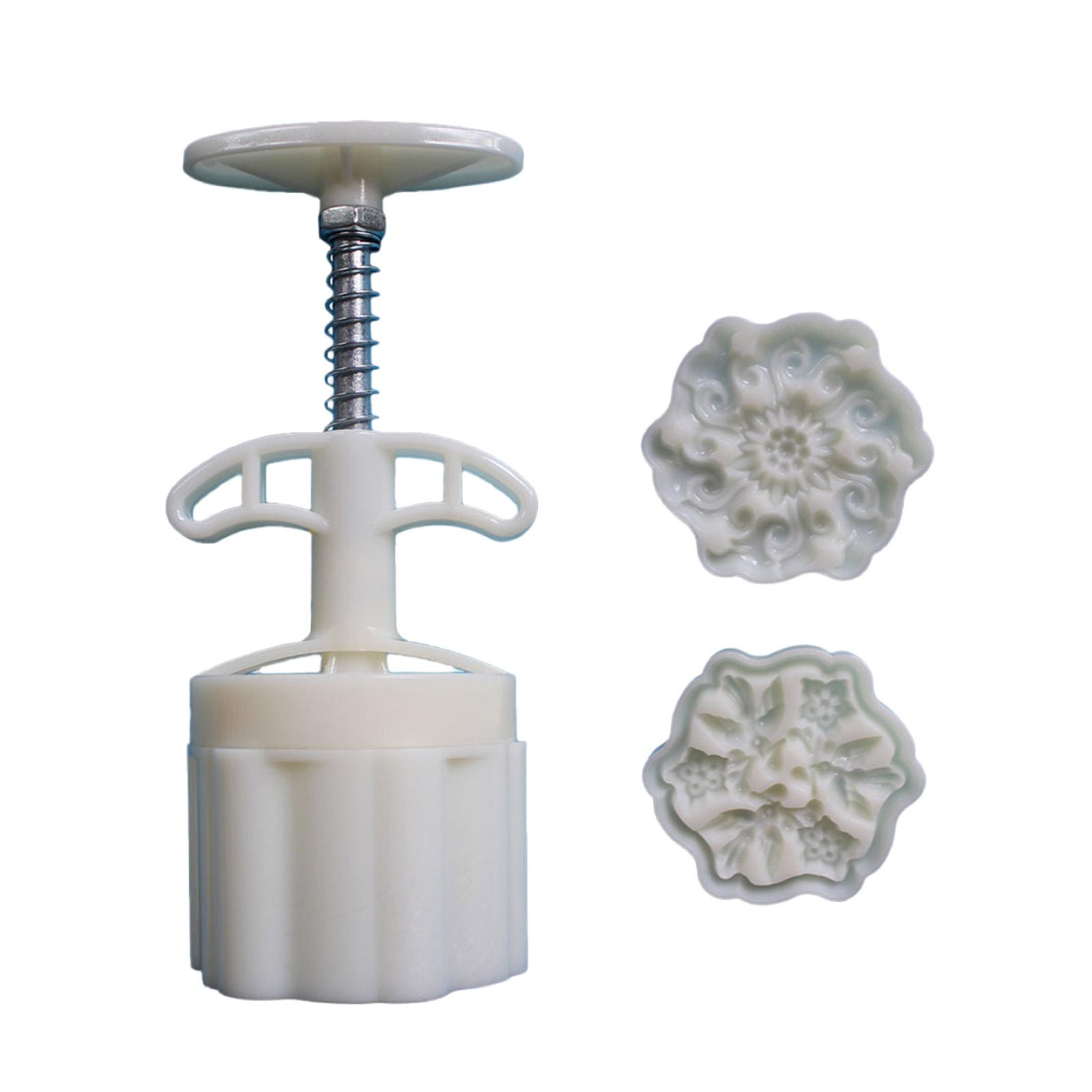 

3D-формы для лунного пирога с цветочным узором, инструмент для выпечки лунного пирога на праздник середины осени, штамп для печенья, ручной пресс, инструмент для выпечки лунного пирога