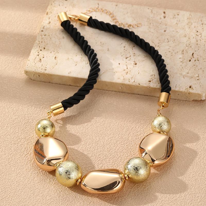 1/2Pcs Versatile Gold Irregular Jewelry Set – Minimalist Necklace & Bracelet For Casual & Party Wear