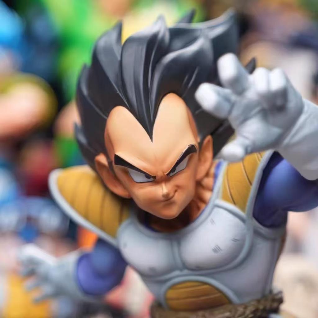Anime Dragon Ball GK Statue Coating Vegeta Battle Figure PVC Model Action Scene Toys Doll Desktop Decoration Collect Gift