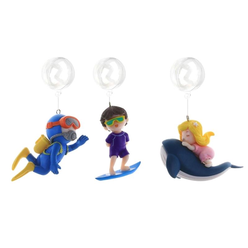 Floating Diver Device Aquarium Ornament Lovely Girl on Whale Miniature DIY Toy