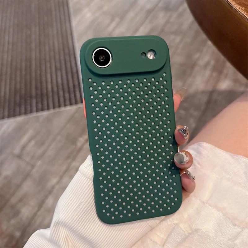 Heat Dissipation Breathable Cooling Phone Case For iPhone 17 Pro Max 17 Pro 17 Air 16 16e 15 14 Pro Max 14 15 Plus Soft Silicone Cover