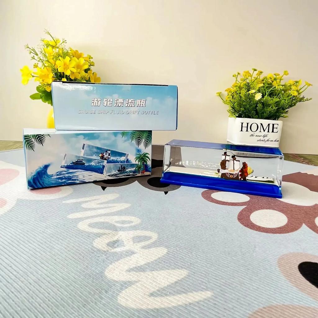Kreativní tekutá láhev s driftem výletní lodi, stolní dekorace, dárek k narozeninám, dekompresní dekorace, přesýpací hodiny, ozdoba do auta, dárek