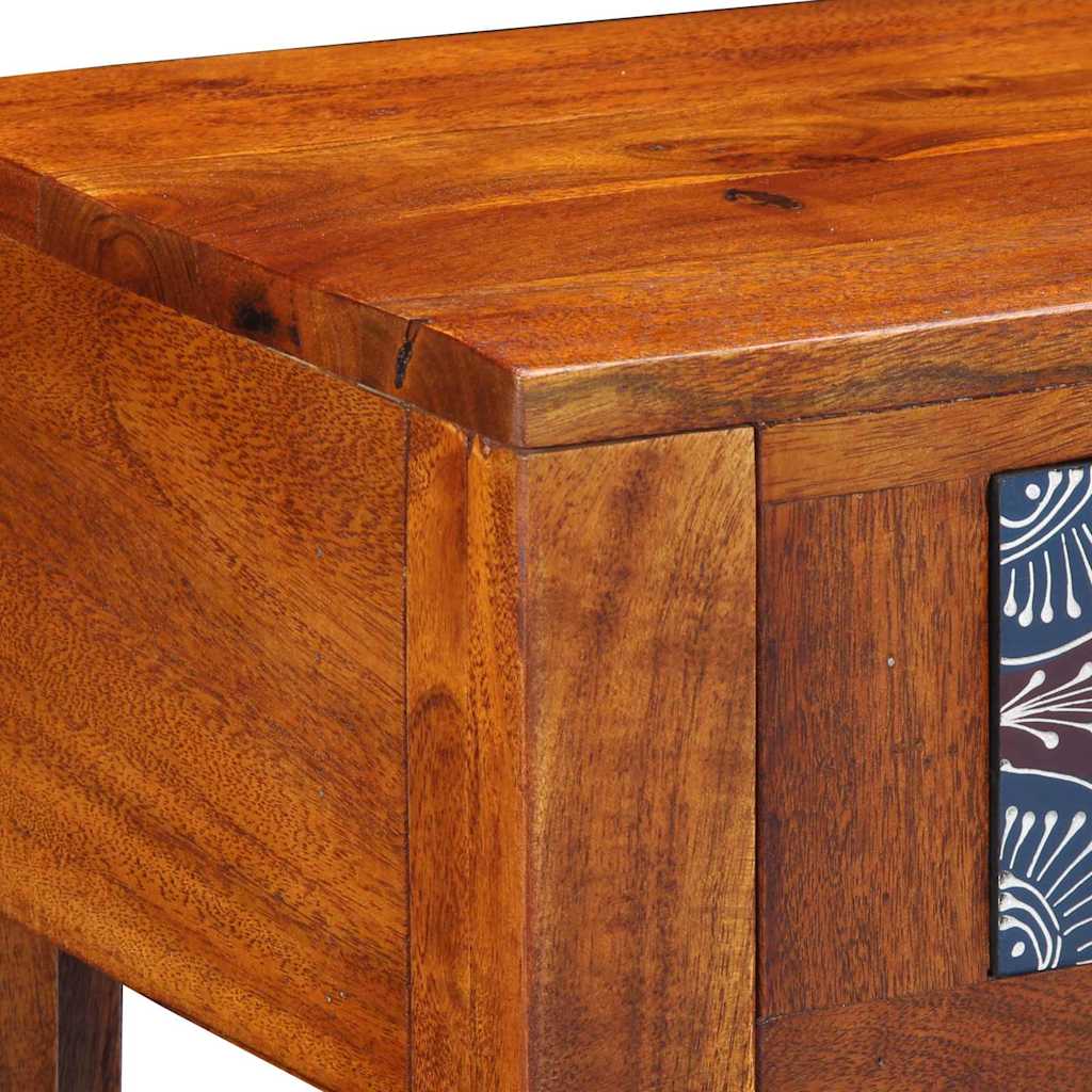 Side Table with Drawer and Storage Brown 40 X 30 X 36 Cm