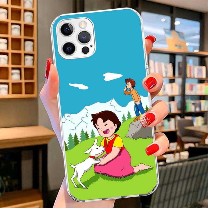 Heidi Cute Cartoon Cover Phone Case For iPhone 16 17 Air 15 14 Pro Max 16E Phone Case 13 Mini 12 11 7 SE 8 Print Pattern Fit Cas