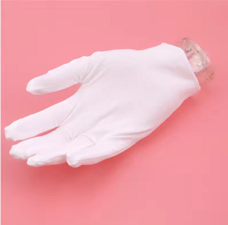 10 Par Vita Arbetsförsäkring Bomullstyg Tunna Etikettinspektionshandskar