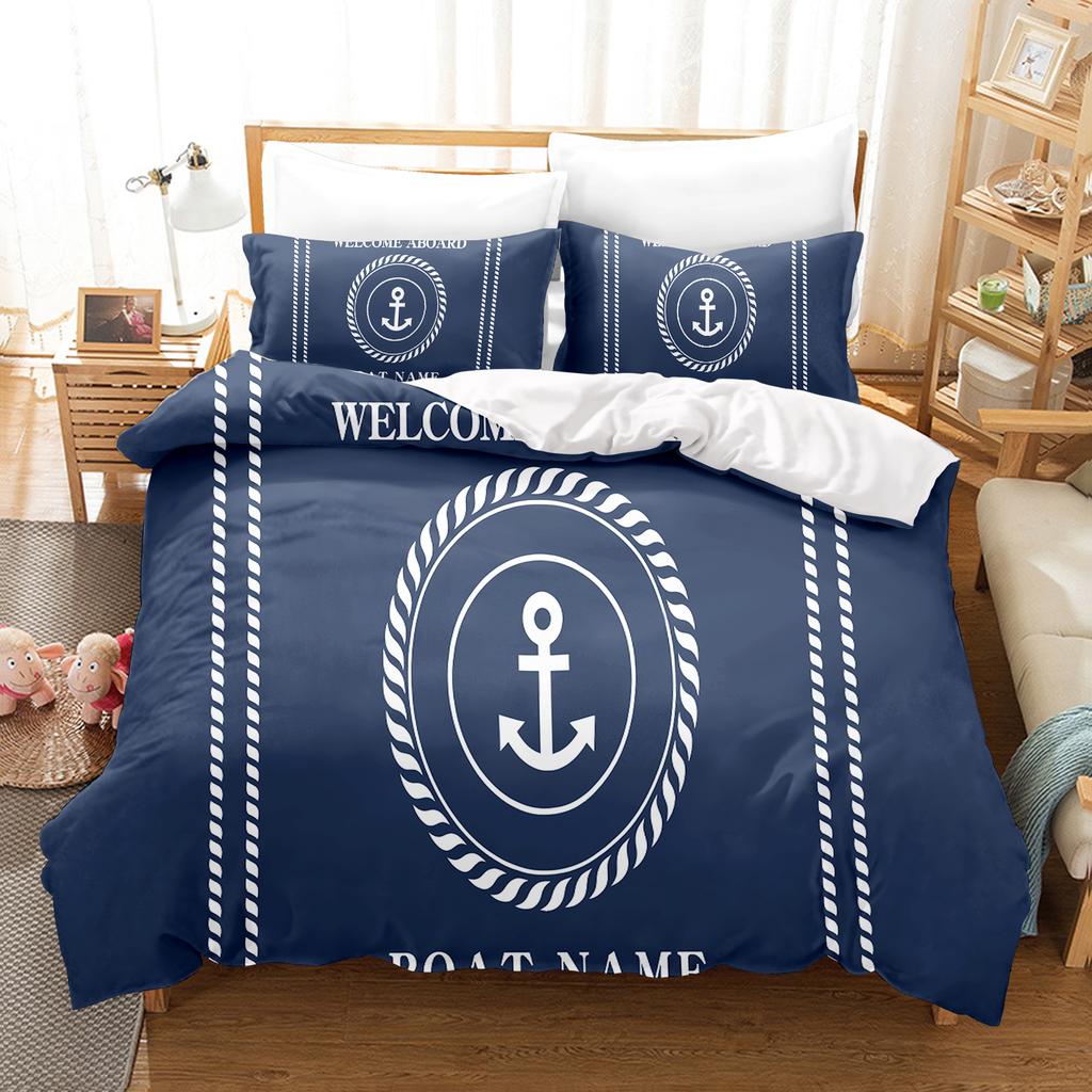 Nautical Anchor And Compass Duvet Cover Set Bedding Comforter Sets King Size  3D Children'S   1 Quilt Cover