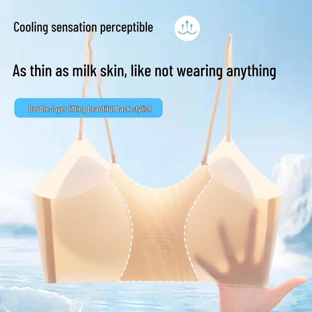 Cloud-Like Seamless Concealer Bra for Women — Slimming, Glittery, Fixed Cup Design, Beautiful Back, Thin and Supportive for Large Busts