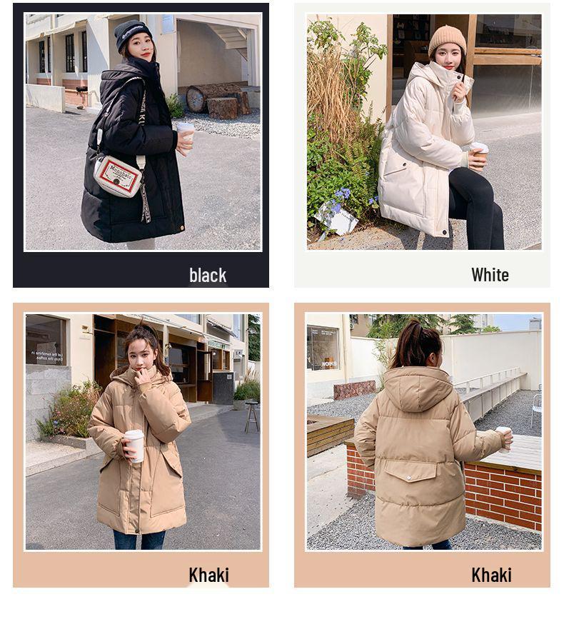 Women's Hooded Mid-Length Cotton Coat 2026 - Winter New Korean Style Loose Fit, Thick Padded Jacket Outerwear