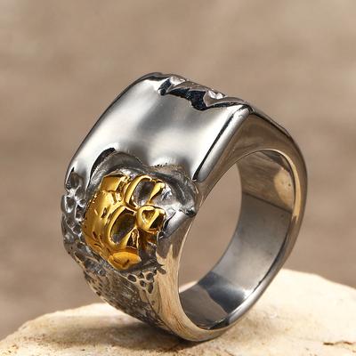 Heißer Verkauf Gothic Skelett Totenkopf Ring für Männer Punk Rock Edelstahl Biker Schmuck Vintage Maskulines Geschenk