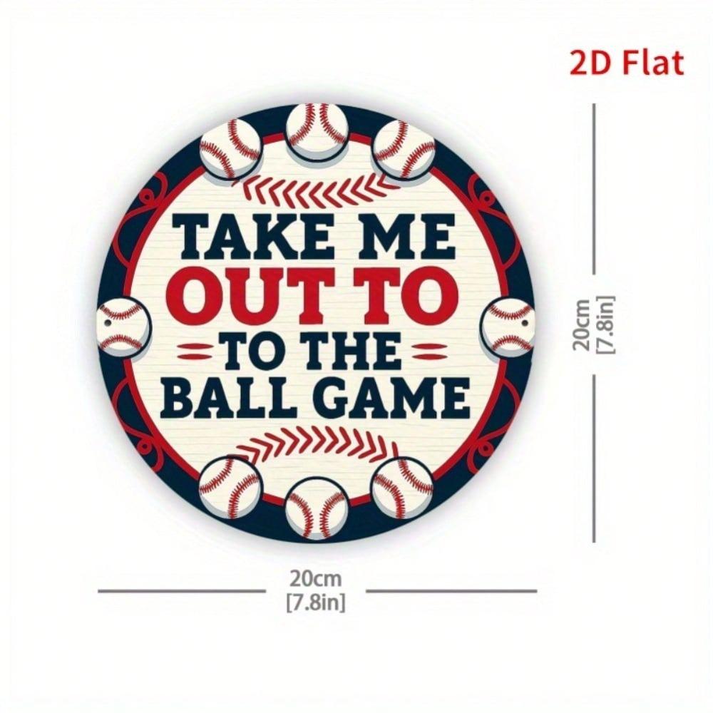 Baseball Metal Wall Art 2D Flat Sign 8x8 Inch Player Decor Home Bar Gift